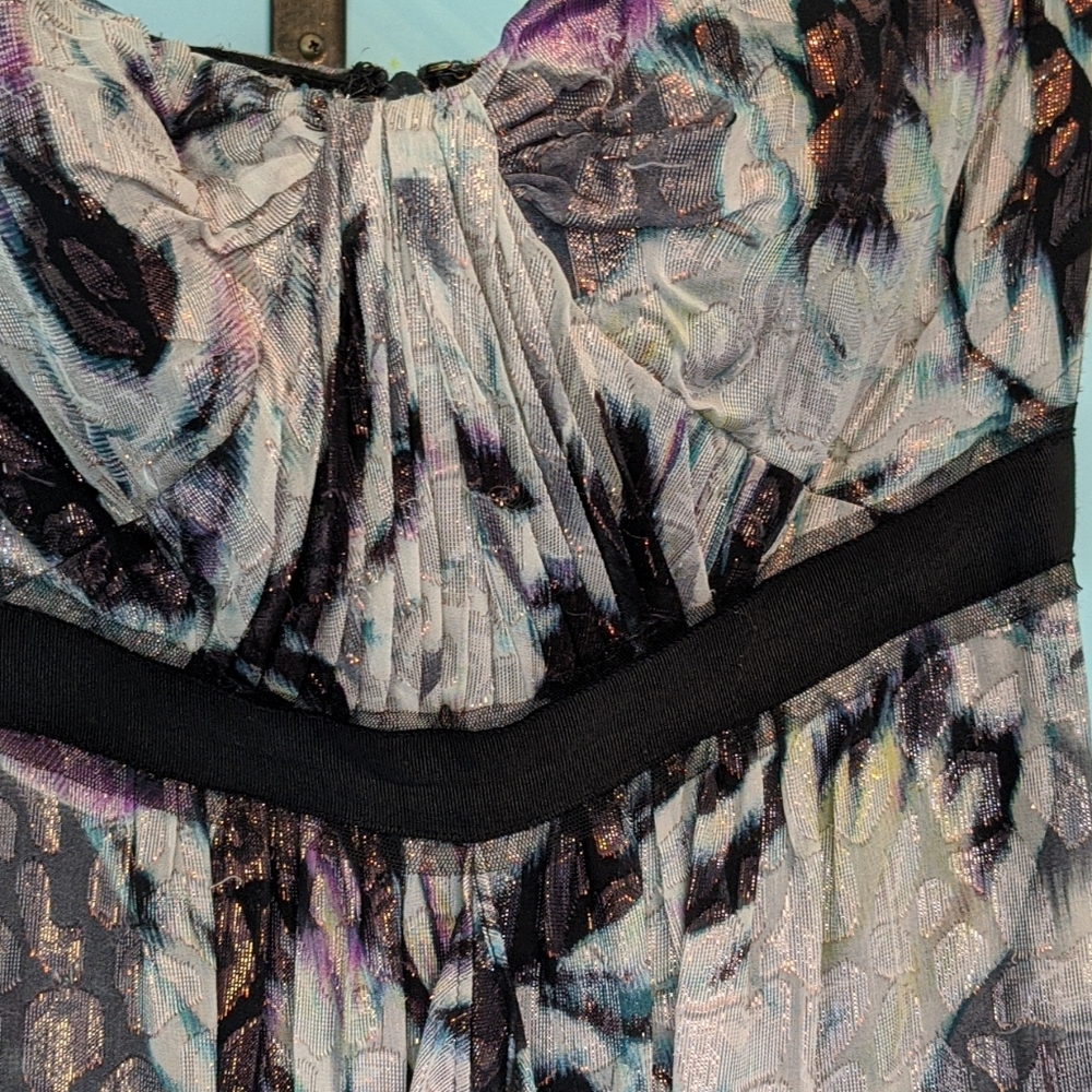 Bcbg auriel silk metallic dress - Picture 3 of 6